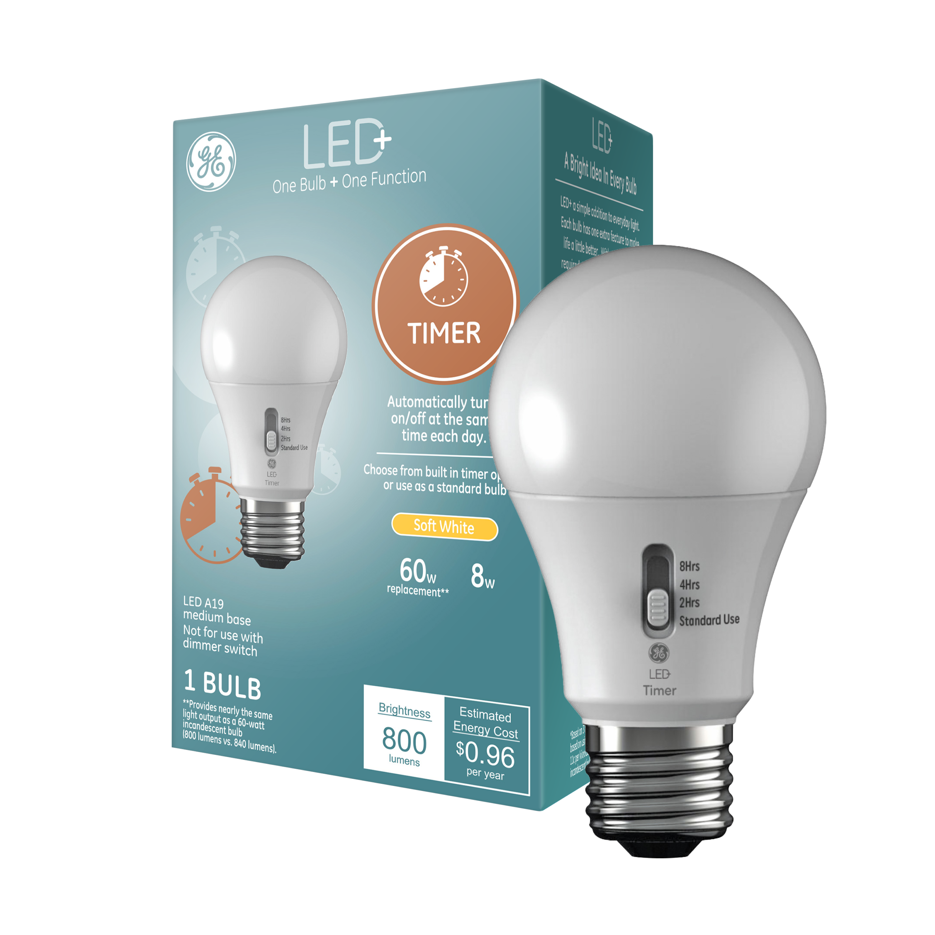 GE LED+ Timer LED Light Bulbs